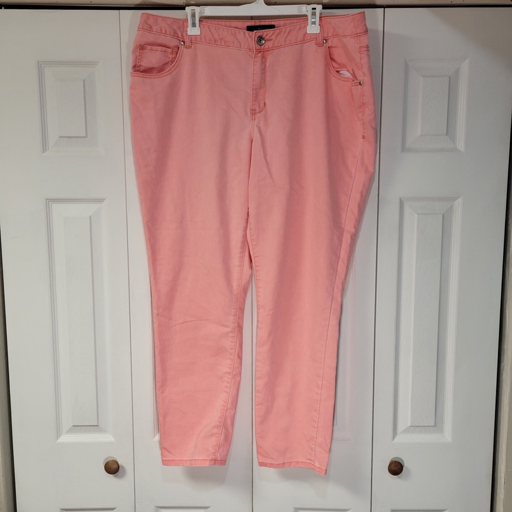 Lane Bryant pink salmon colored jeans plus size 22 women